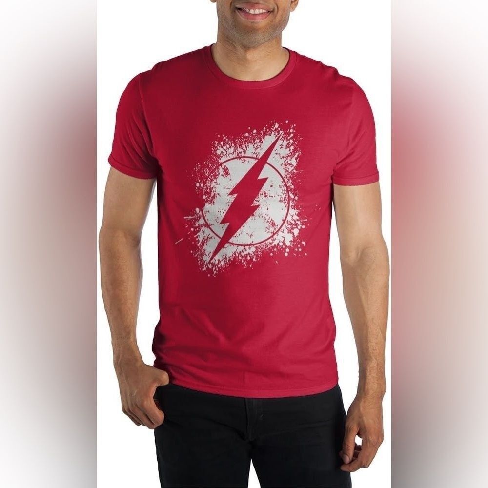 DC Comics Flash TShirt Boys Small Gray White Short Sleeve Athletic Tee Graphic